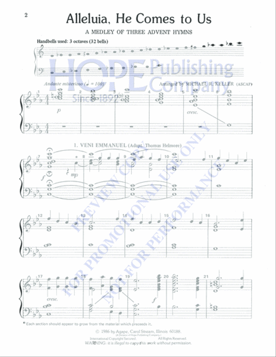 Alleluia, He Comes to Us Alleluia, He Comes to Us 3-Octaves scores gallery preview page 2