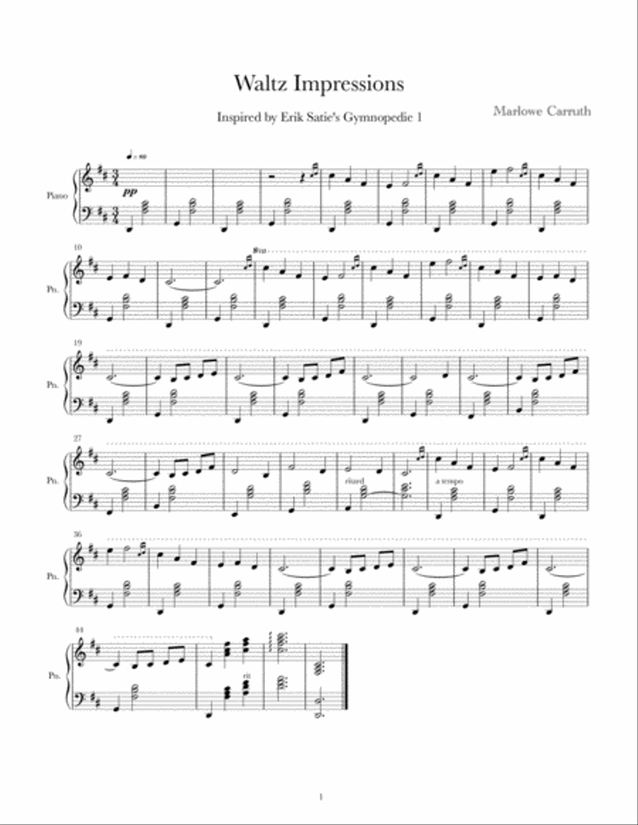Waltz Impressions Piano Solo scores gallery preview page 1