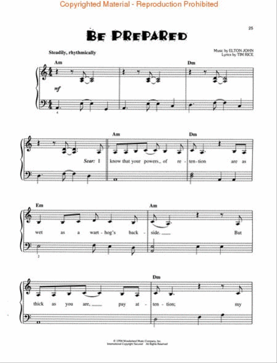 The Lion King Easy Piano scores gallery preview page 4