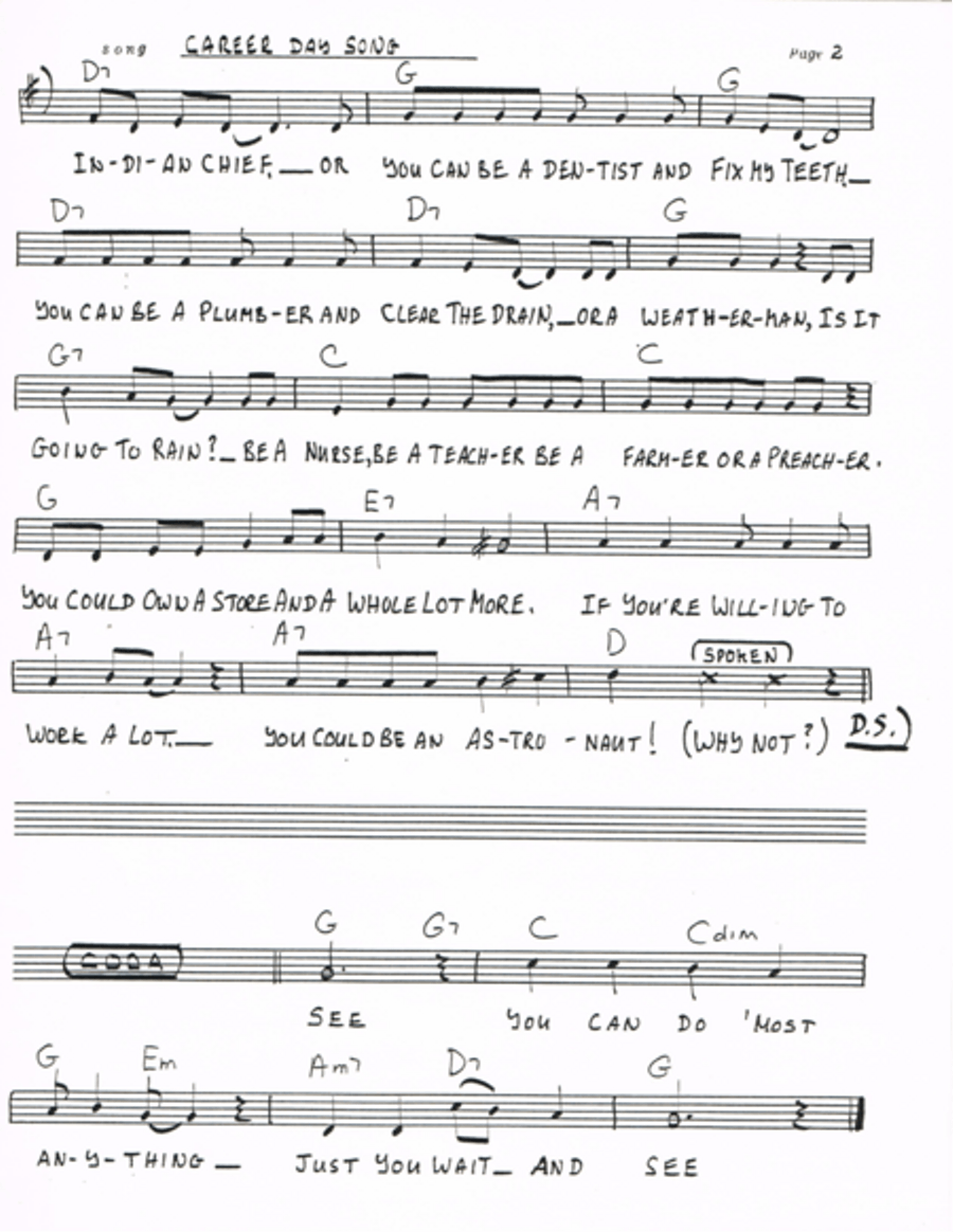 Career Day Song - Set Your Goals Unison Choir scores gallery preview page 2