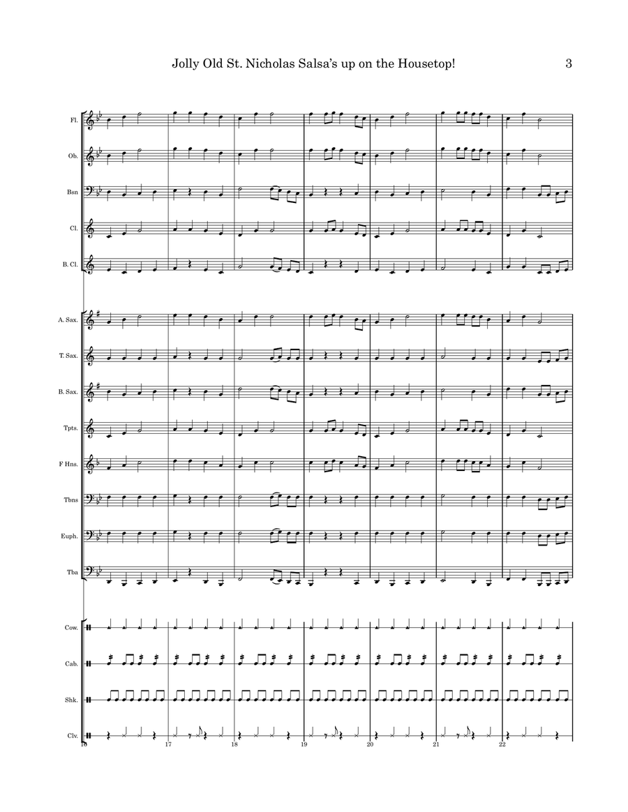 Jolly Old St. Nicholas Salsa’s up on the Housetop Concert Band scores gallery preview page 4