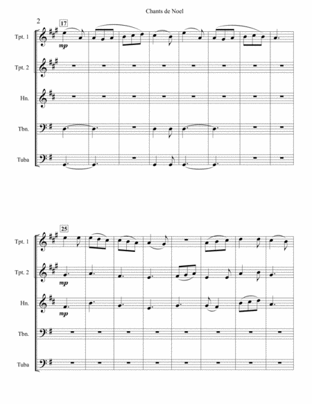 Chants de Noel--Four French Christmas Carols by Traditional Brass Ensemble - Digital Sheet Music