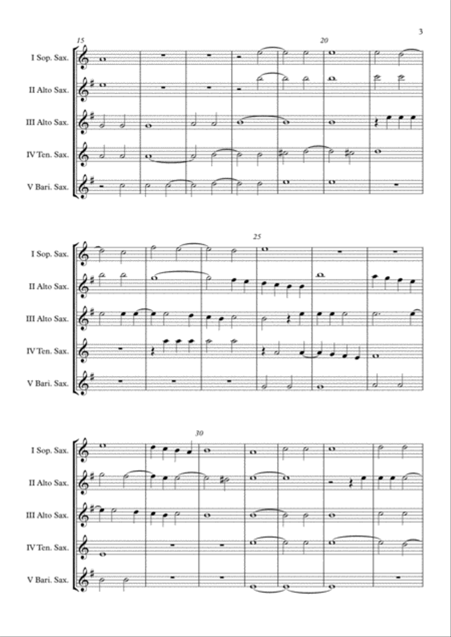 Madrigal Ahi dolente partita (Claudio Monteverdi) Saxophone Quintet arr. Adrian Wagner Saxophone Quintet scores gallery preview page 3