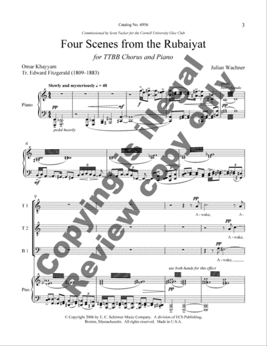 Four Scenes from the Rubaiyat TTBB scores gallery preview page 3