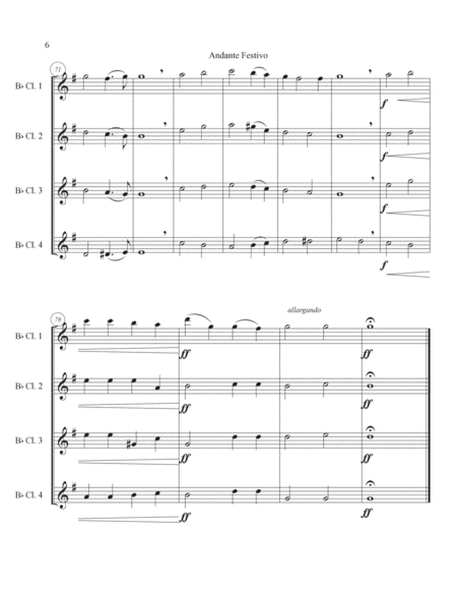Andante Festivo Score and Parts for Clarinet Quartet