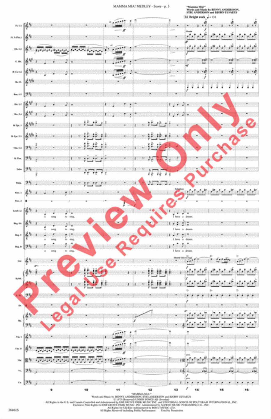 Mamma Mia! Medley Mamma Mia! Medley Full Orchestra scores gallery preview page 4