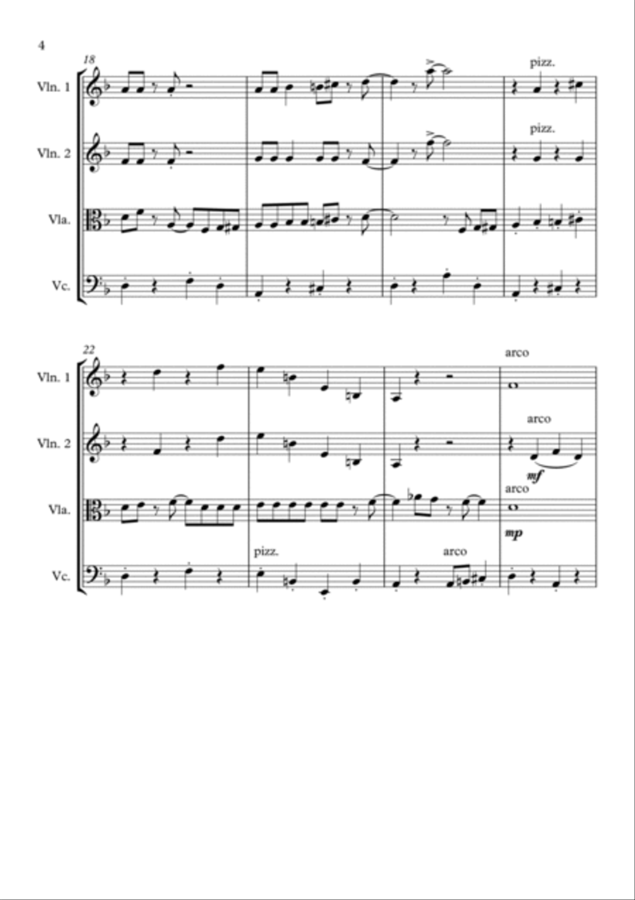 Friend Like Me String Quartet scores gallery preview page 4