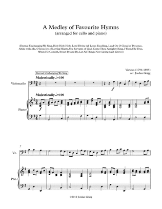 Book cover for A Medley of Favourite Hymns (cello and piano)