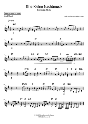 Eine Kleine Nachtmusik (LEAD SHEET) Serenata K525 [Wolfgang Amadeus Mozart]