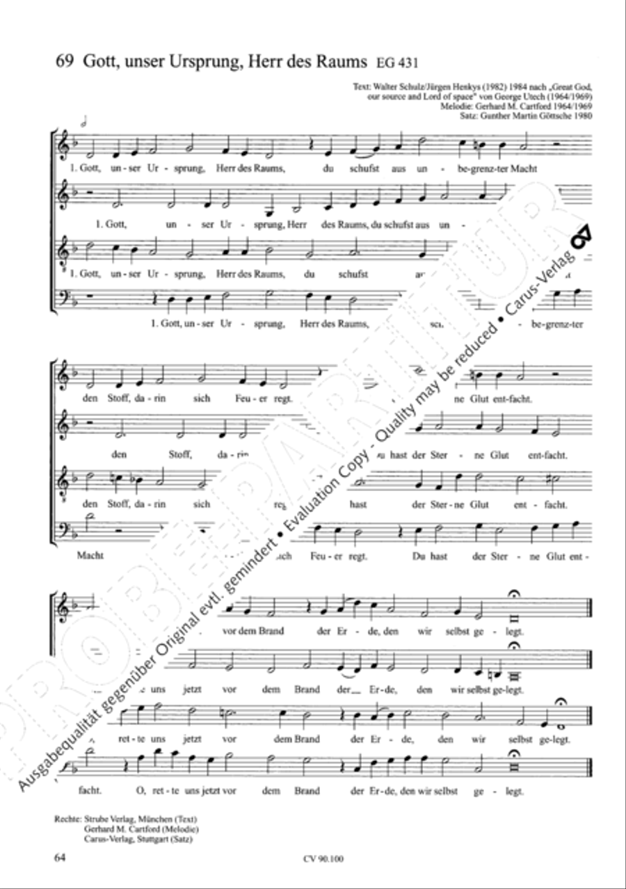 Chorsatze zum Evangelischen Gesangbuch Choir scores gallery preview page 69