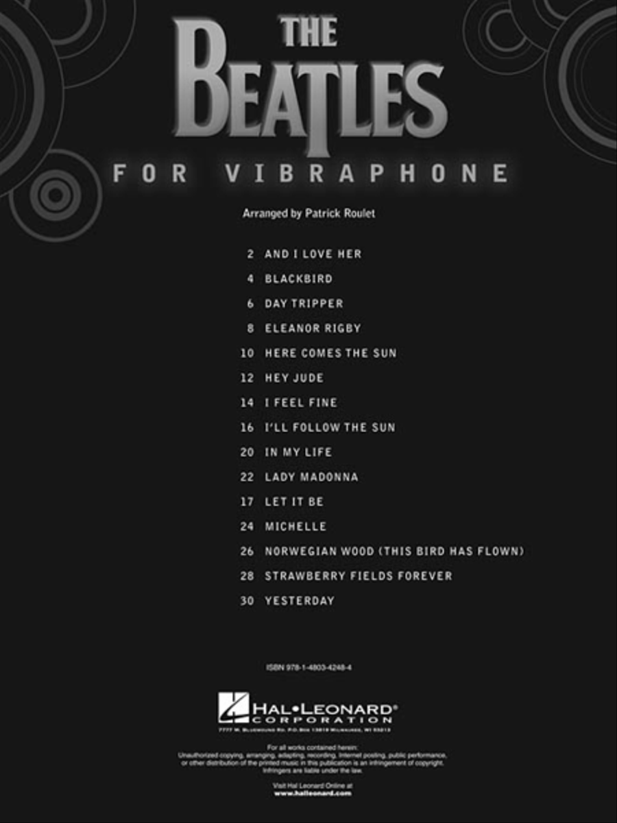 The Beatles for Vibraphone Vibraphone scores gallery preview page 3