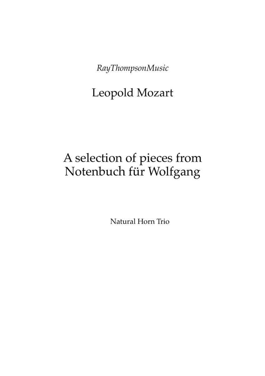 Mozart (Leopold): Notenbuch für Wolfgang (A selection of pieces) — natural horn trio image number null