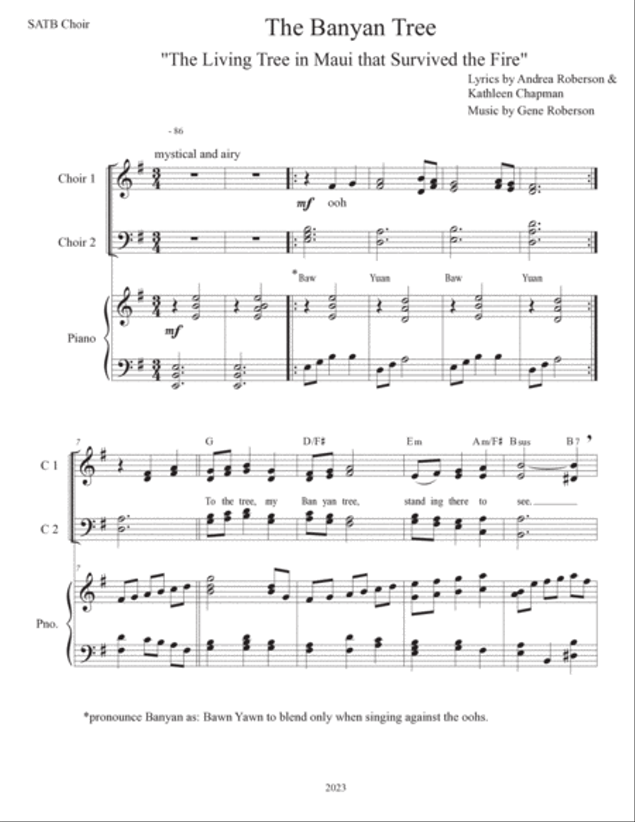 The Banyan Tree Choir S A T B 4-Part scores gallery preview page 2