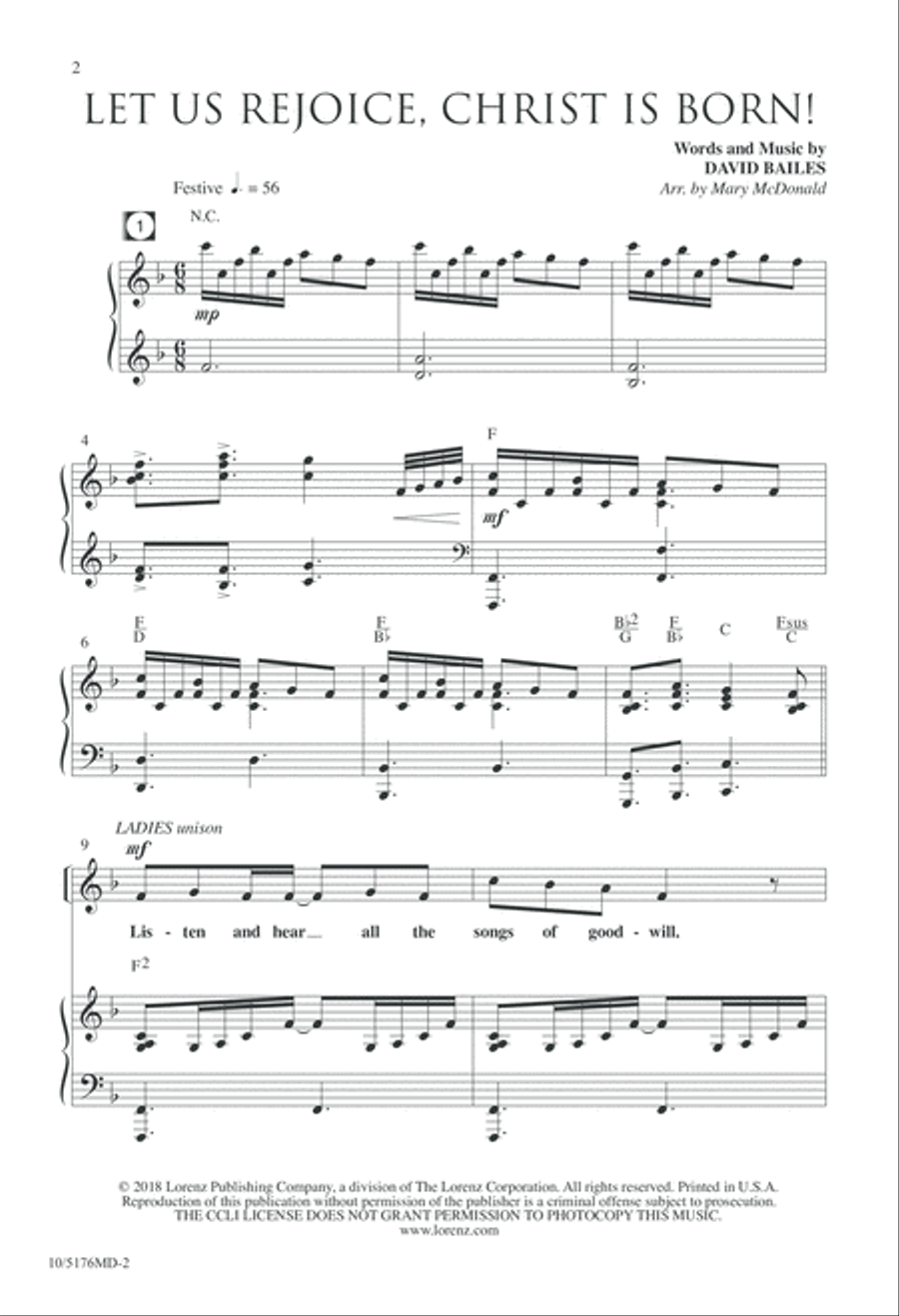 Let Us Rejoice, Christ is Born! 4-Part scores gallery preview page 2