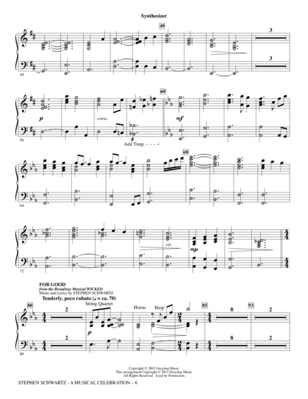 Stephen Schwartz: A Musical Celebration (Medley) - Synthesizer