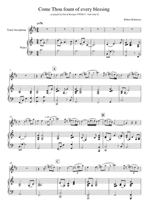 Come Thou fount of every blessing (piano & tenor sax)