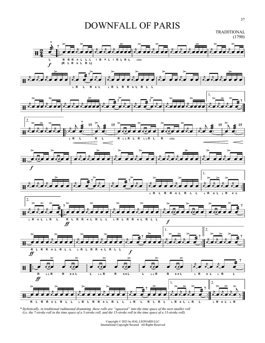 Downfall Of Paris Snare Drum scores gallery preview page 1