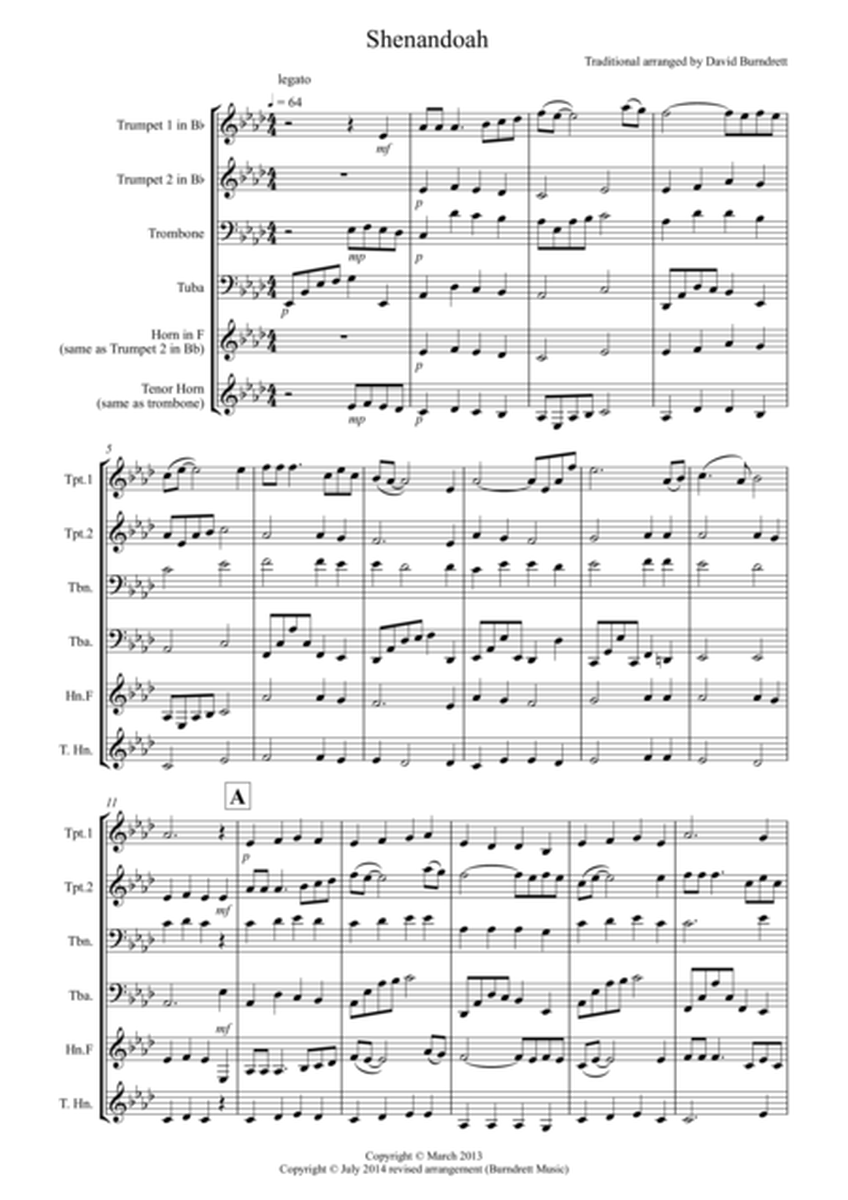 Shenandoah for Brass Quartet image number null