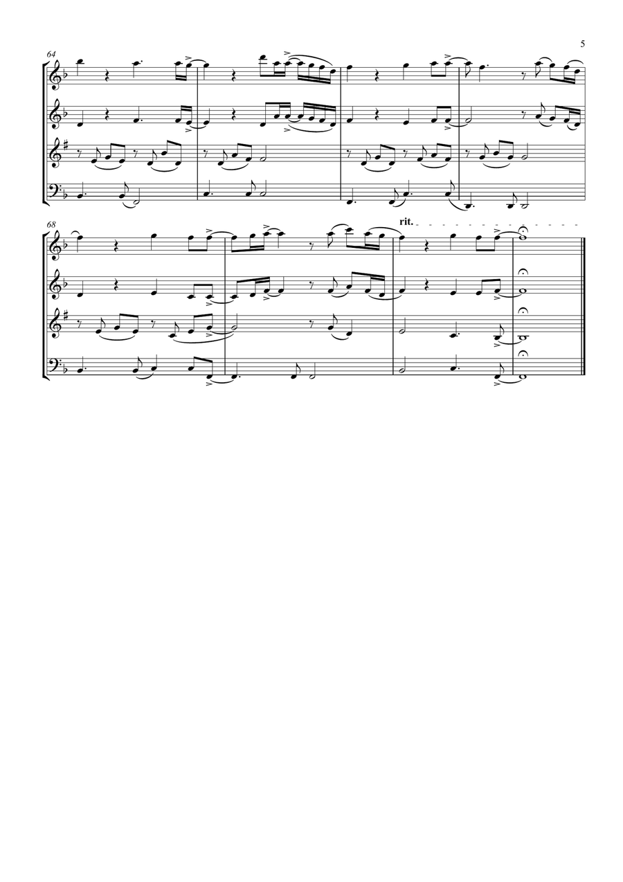 One Call Away Woodwind Quartet scores gallery preview page 5