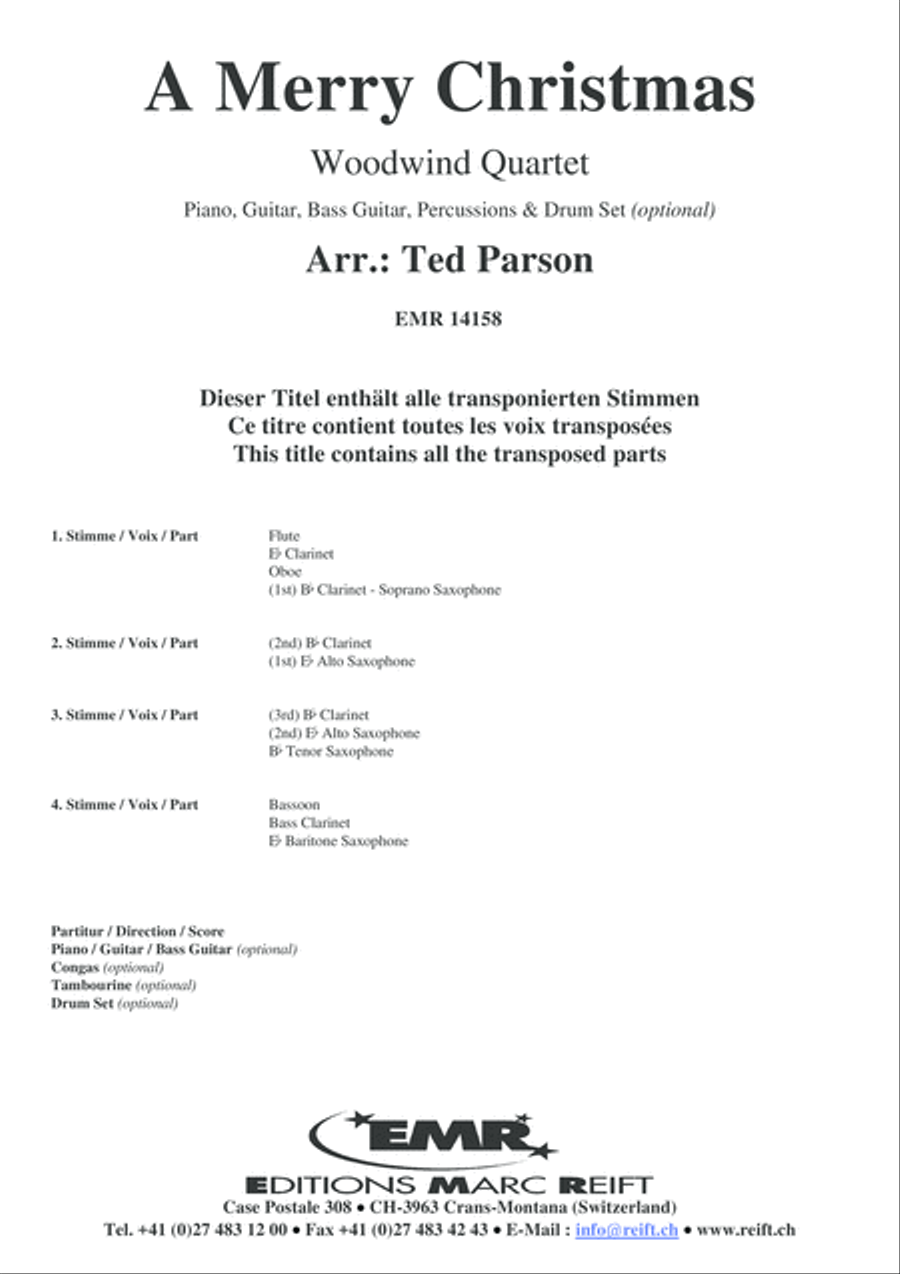 A Merry Christmas Woodwind Quartet scores gallery preview page 2