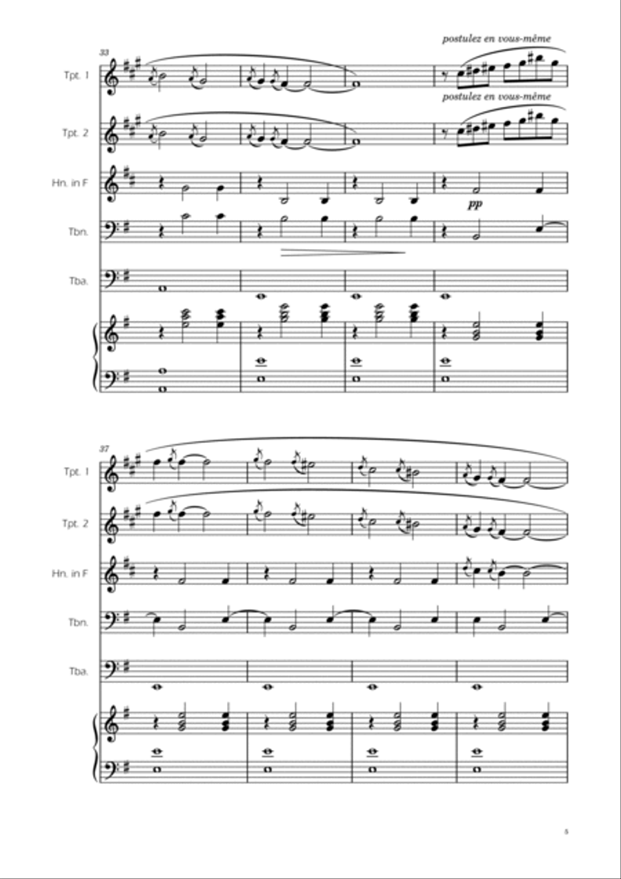 Erik Satie - Gnosienne no1 - Brass Quintet w/ Piano Brass Quintet scores gallery preview page 5