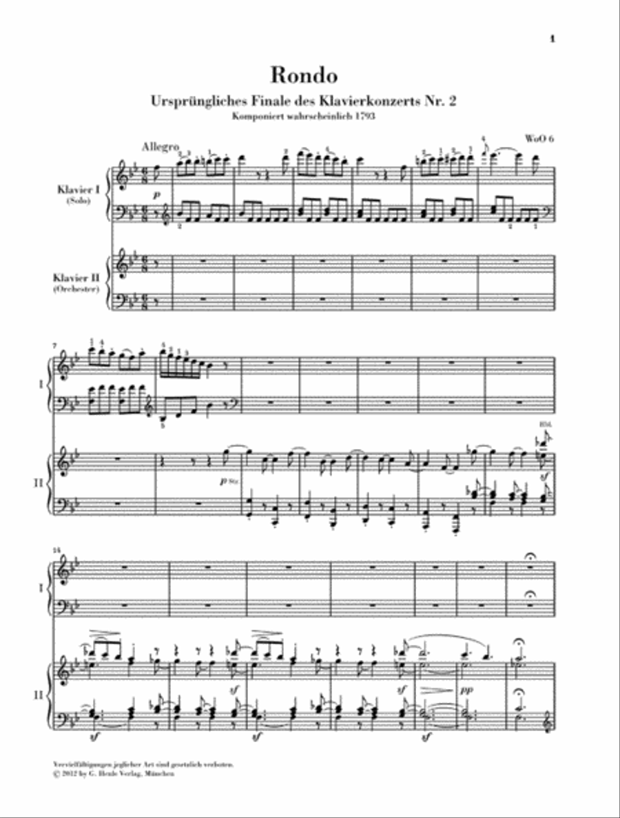Rondo in B-flat Major WoO 6 Piano Duet scores gallery preview page 2