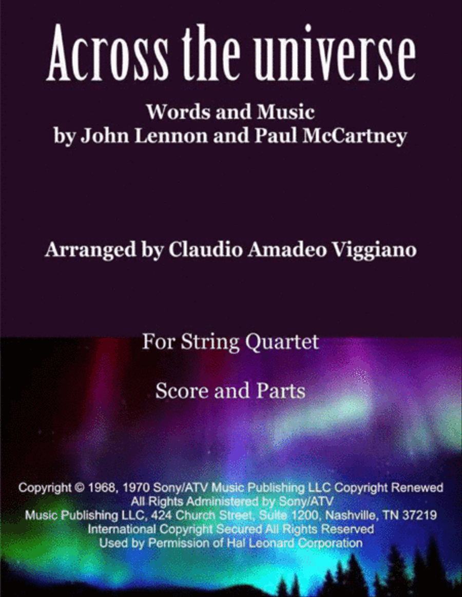 Across The Universe String Quartet scores gallery preview page 1