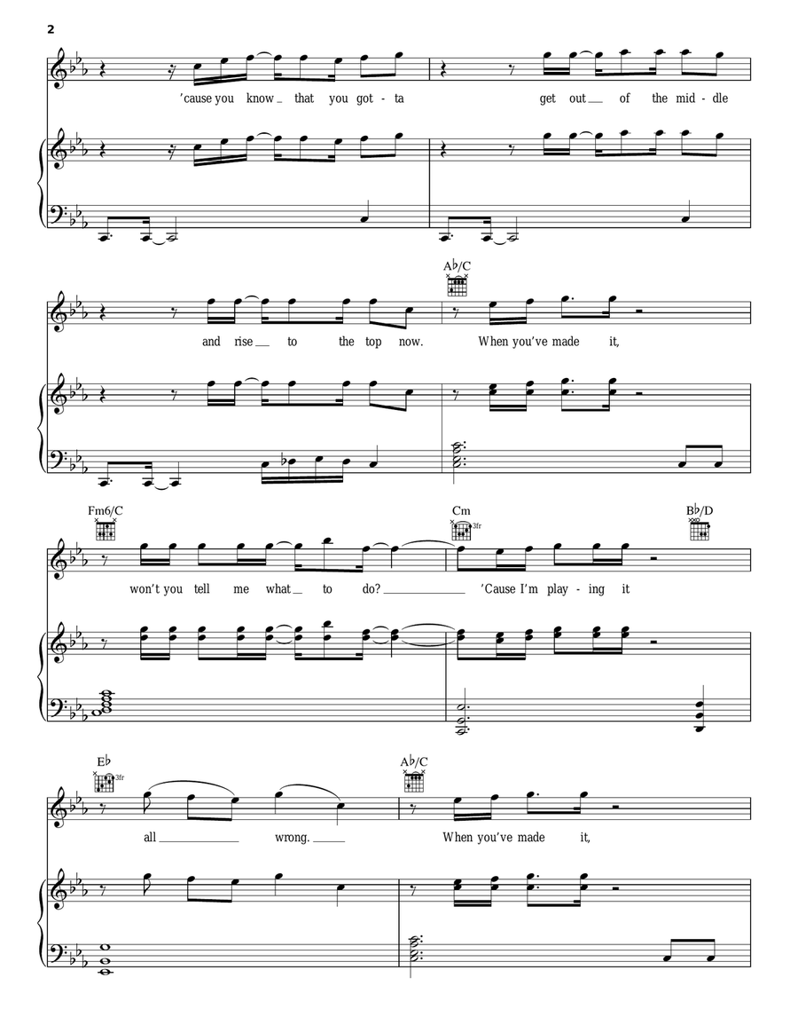 Friction Friction Piano, Vocal, Guitar scores gallery preview page 2
