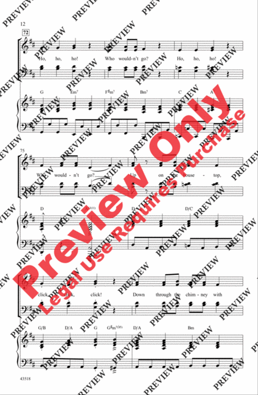Five Favorite Holiday Songs 4-Part scores gallery preview page 12