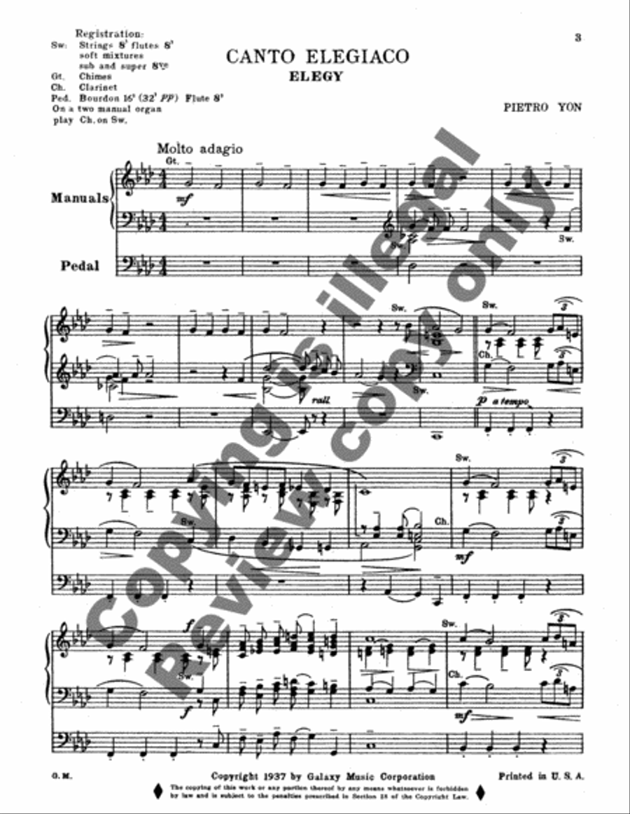 Canto Elegiaco (Elegy) Organ scores gallery preview page 5