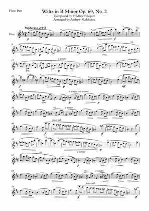 Waltz in B Minor Op. 69, No. 2 for Flute & Piano