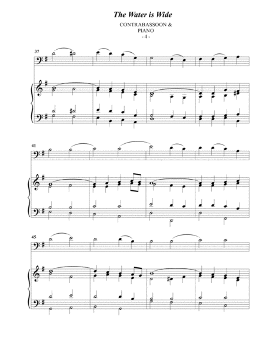 The Water is Wide for Contrabassoon & Piano Bassoon Solo scores gallery preview page 4