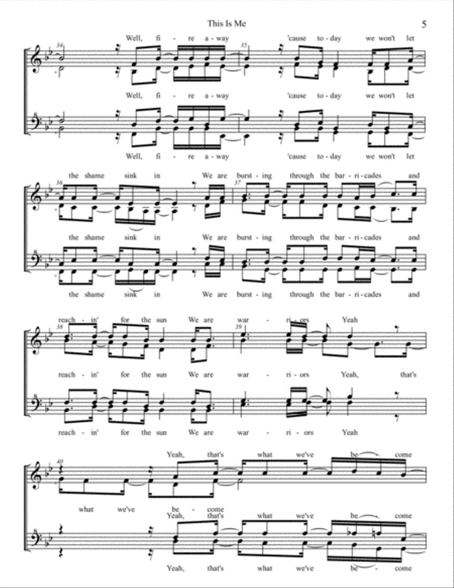 This Is Me This Is Me SSAA scores gallery preview page 5