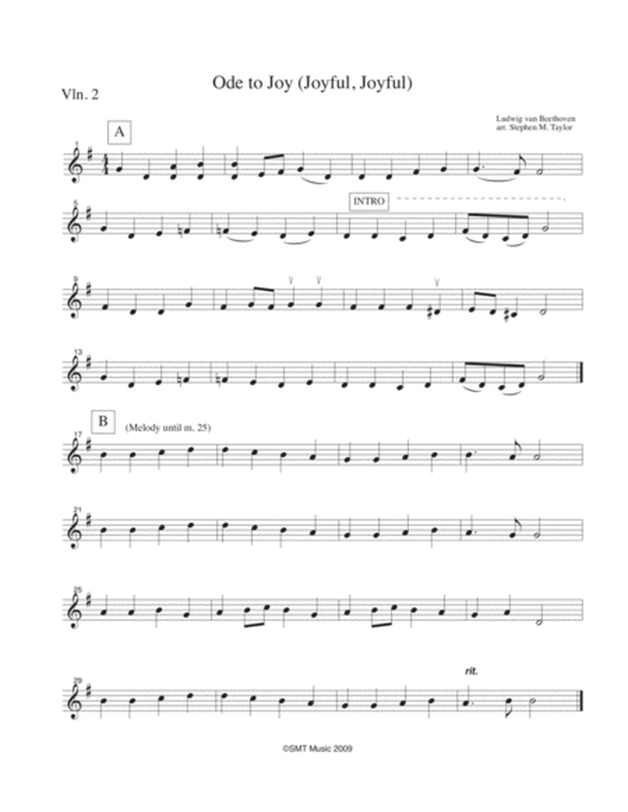 Ode to Joy (Joyful, Joyful) for string quartet with opt. Trumpet image number null