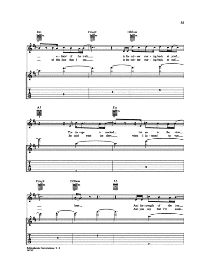 Schizophrenic Conversations Electric Guitar scores gallery preview page 2