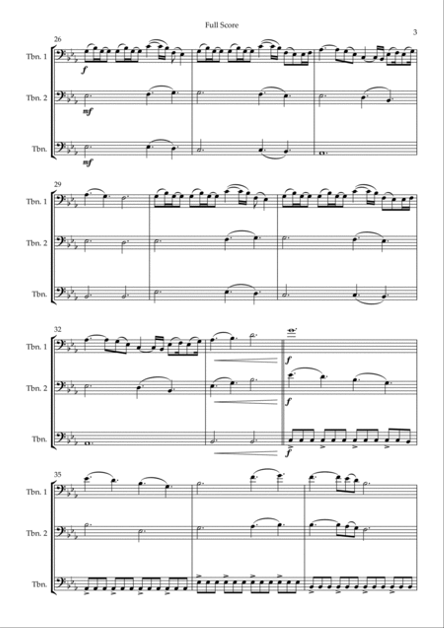 A Thousand Years Trombone Trio scores gallery preview page 3