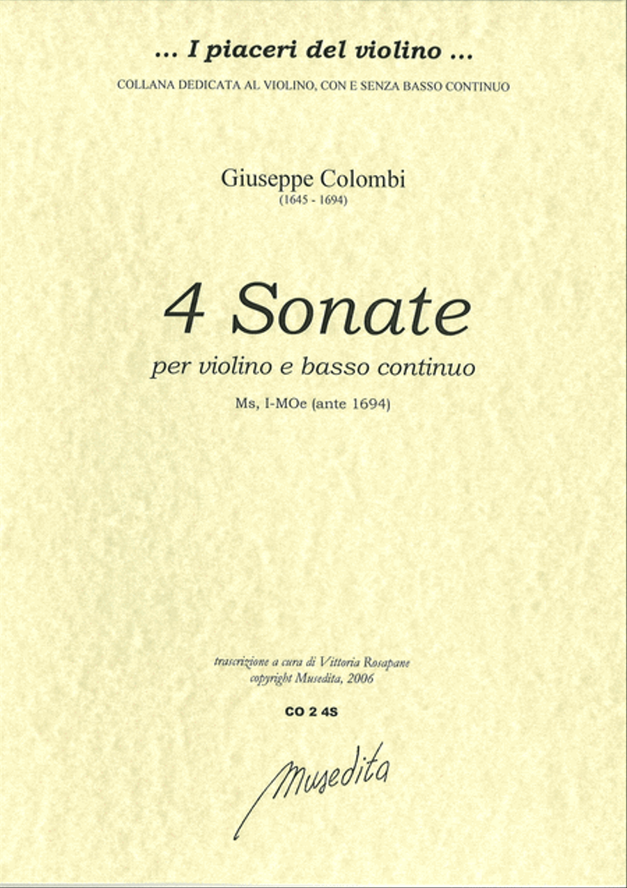 4 Sonate manoscritte (I-MOe) Violin scores gallery preview page 1