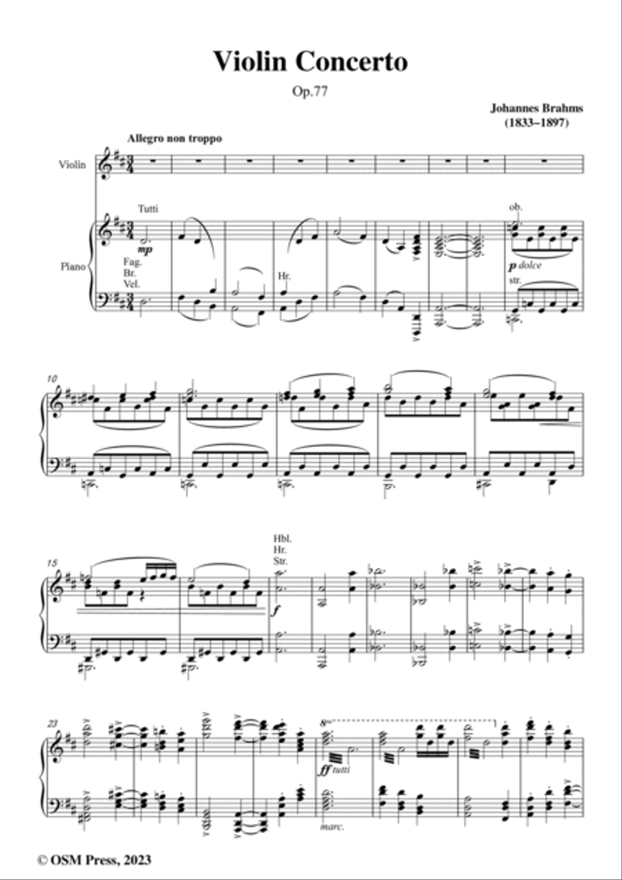 Brahms-Violin Concerto in D Major,Op.77 Violin Solo scores gallery preview page 2