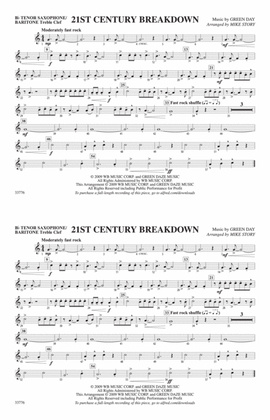 21st Century Breakdown: Bb Tenor Saxophone/Bartione Treble Clef