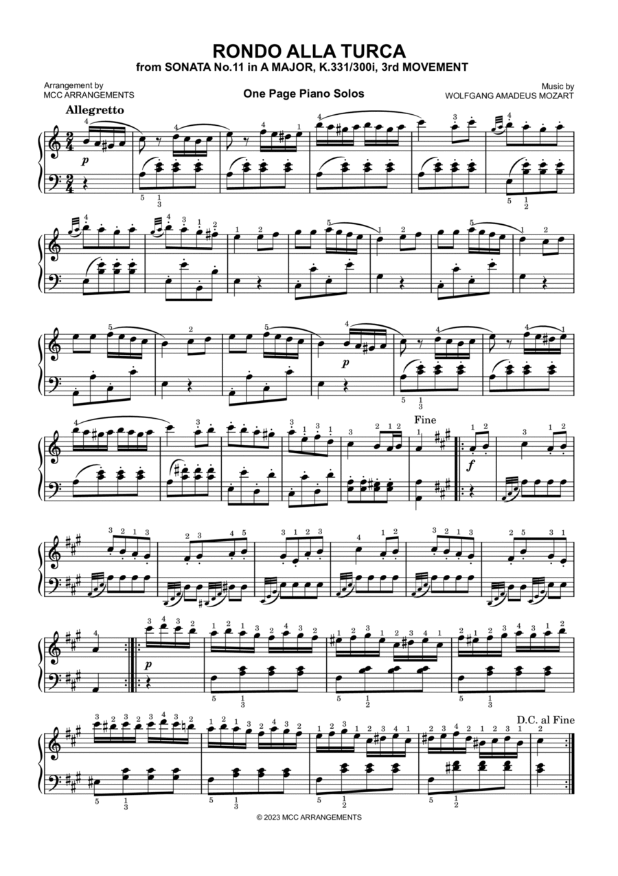 Rondo alla Turca Piano Method scores gallery preview page 1