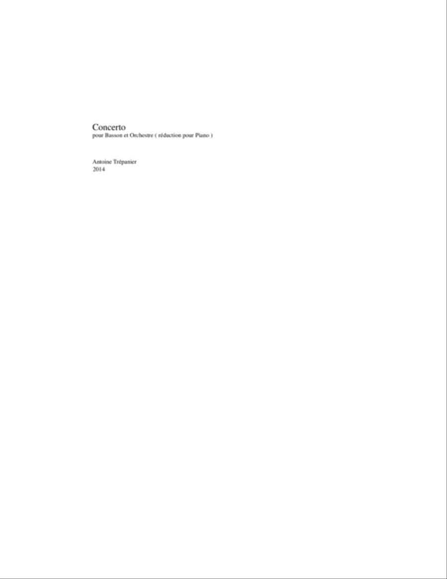 Concerto for Bassoon and Orchestra (Piano reduction) Bassoon Solo scores gallery preview page 1