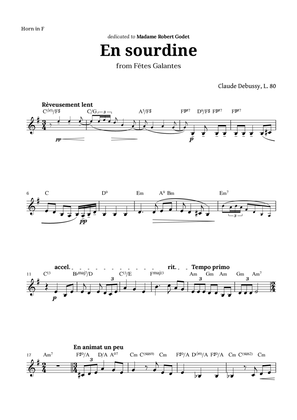 En sourdine by Debussy for French Horn and Chords