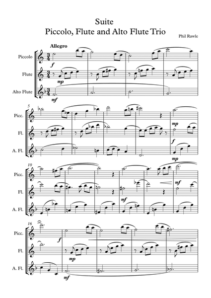 Suite - Piccolo, Flute and Alto Flute Trio image number null