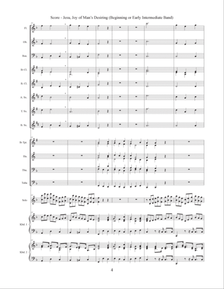 Jesu, Joy of Man's Desiring (Beginning or Early Intermediate Band) Concert Band scores gallery preview page 5