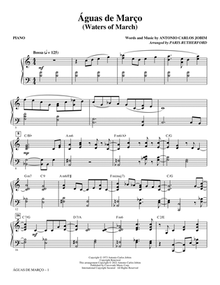 Águas De Março (Waters Of March) (arr. Paris Rutherford) - Piano