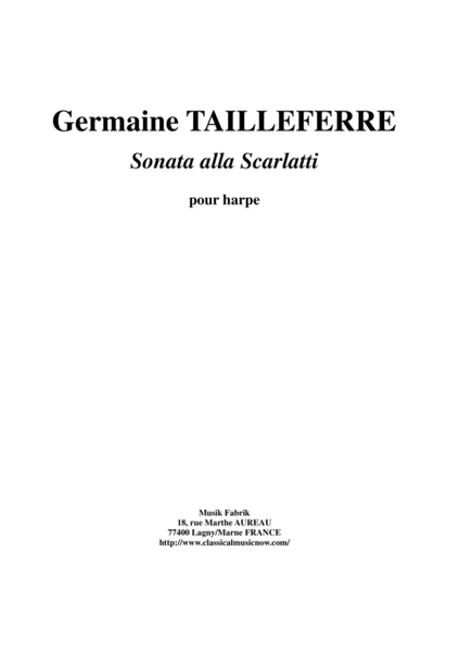 Germaine Tailleferre - Sonata Alla Scarlatti for harp