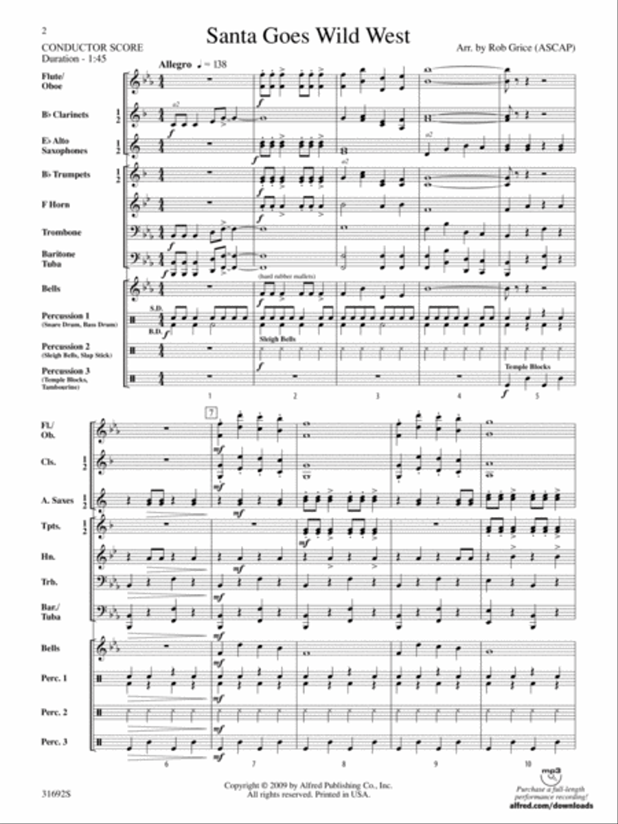 Santa Goes Wild West: Score Concert Band scores gallery preview page 2