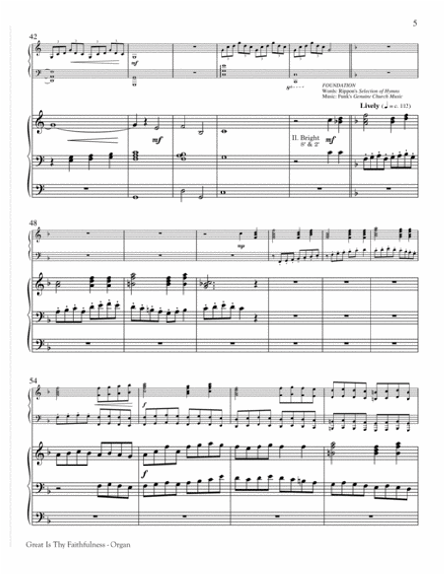 Great Is Thy Faithfulness - Piano/Organ 5-Octaves scores gallery preview page 5