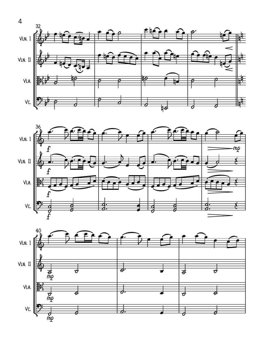 For The Love Of A Princess String Quartet scores gallery preview page 4