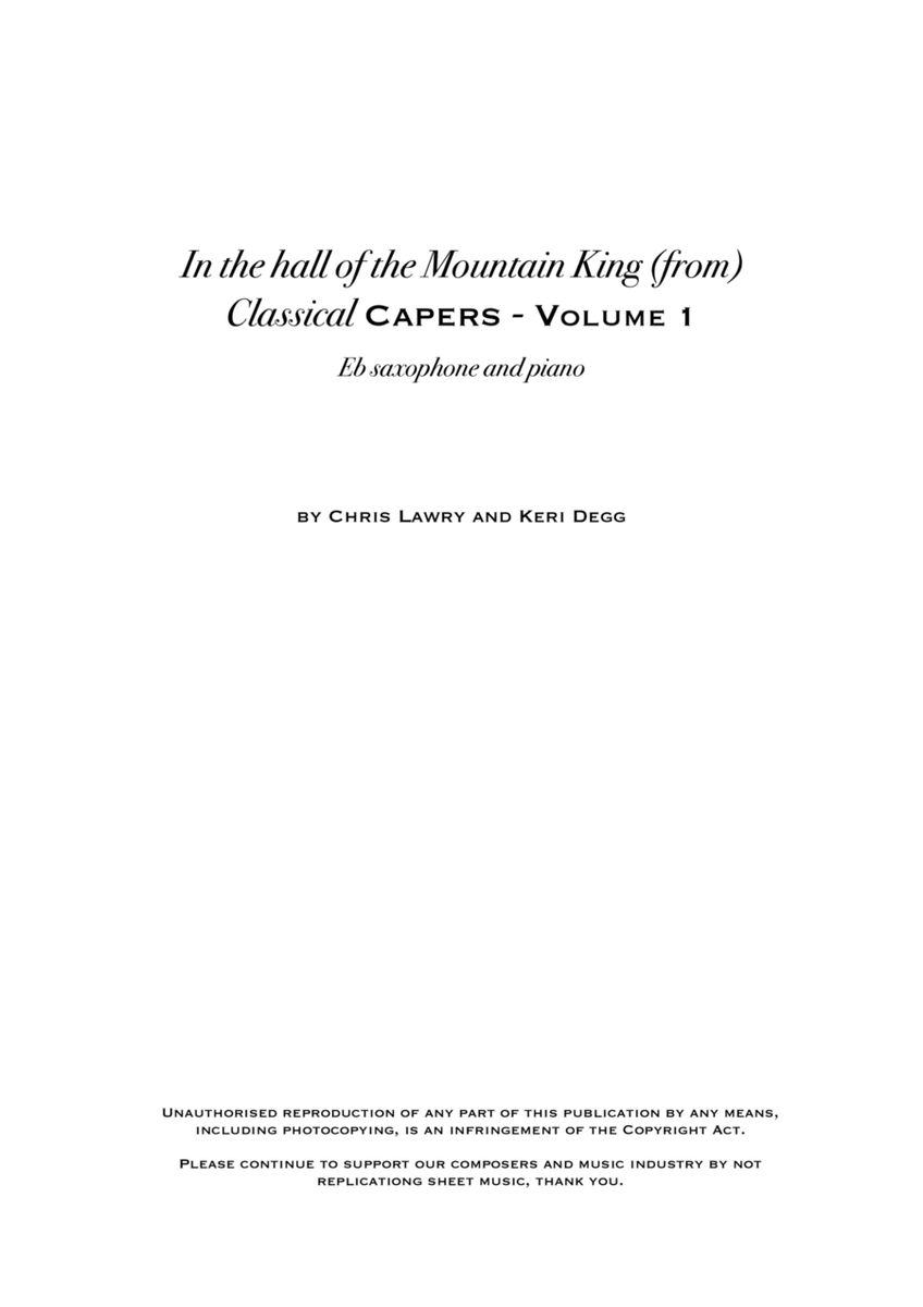 In the hall of the mountain king (Grieg) (but not as you know it!) includes original sax solo - Eb s image number null